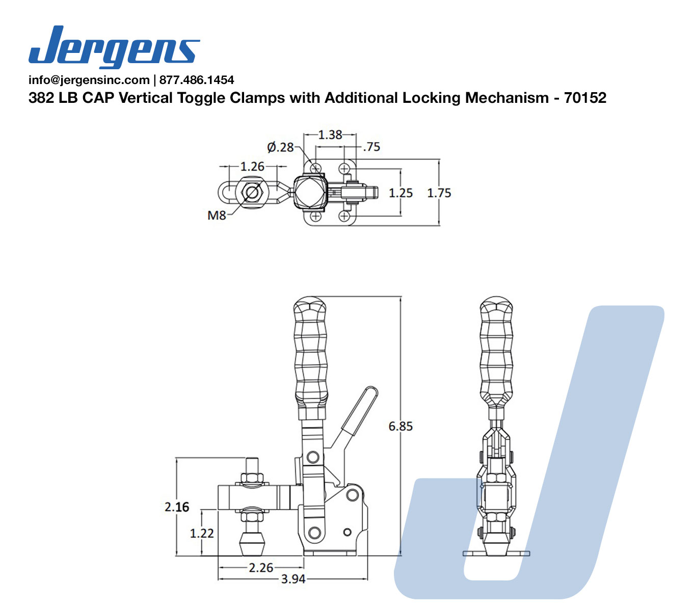 Line Art 382 LB CAP Vertical Toggle Clamps with Additional Locking Mechanism