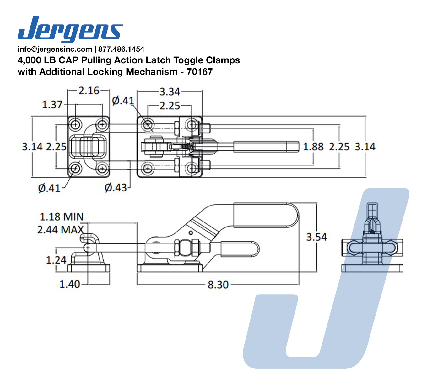 Line Art 4,000 LB CAP Pulling Action Latch Toggle Clamps with Additional Locking Mechanism