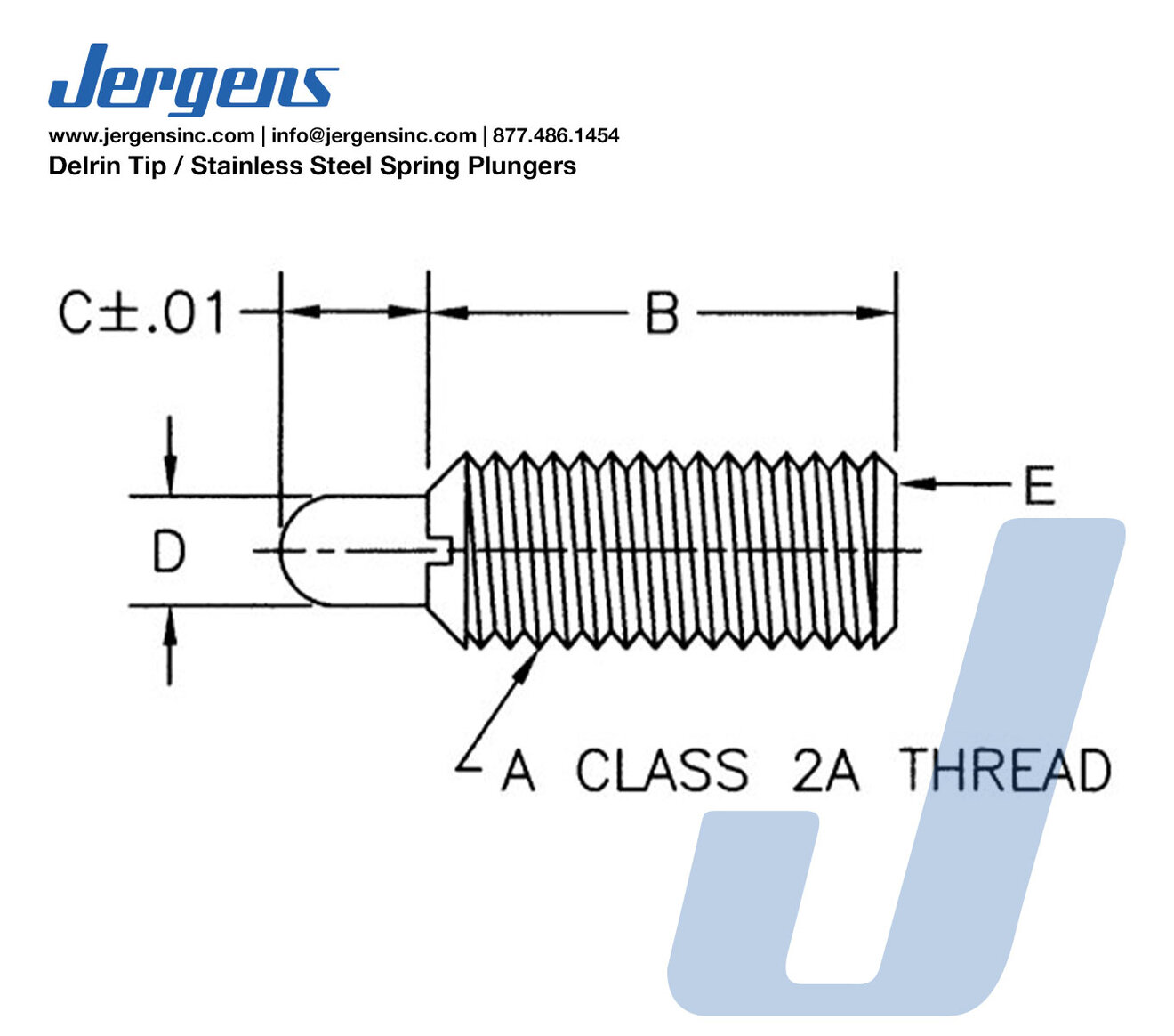 Delrin Tip Stainless Steel Spring Plungers Jergens Specialty Fasteners Jergens Inc