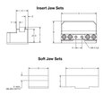 75mm Self-Centering Vise Jaw Sets Insert Jaws and Soft Jaws Line Art