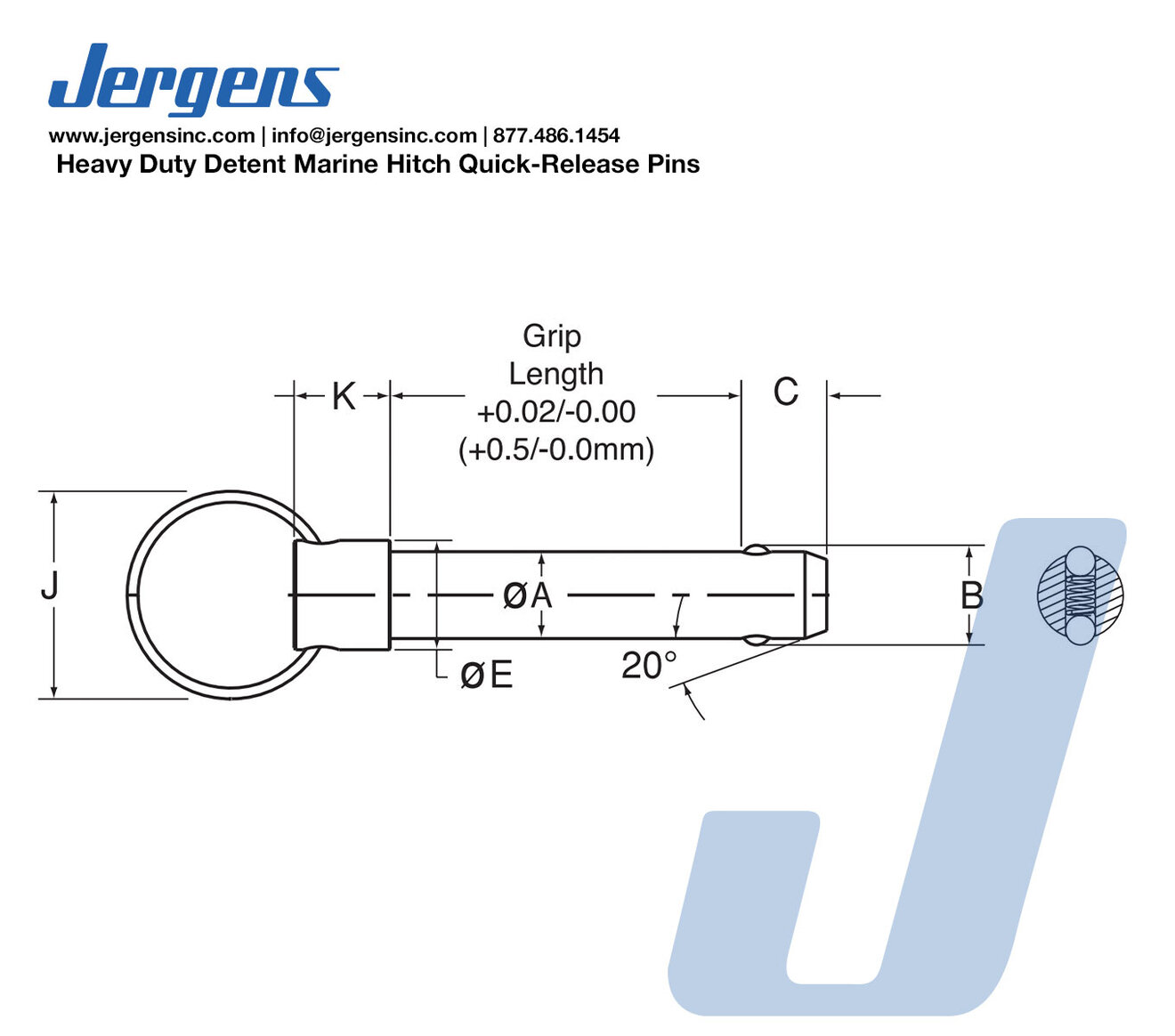 Heavy Duty Detent QuickRelease Pins Jergens Specialty Fasteners