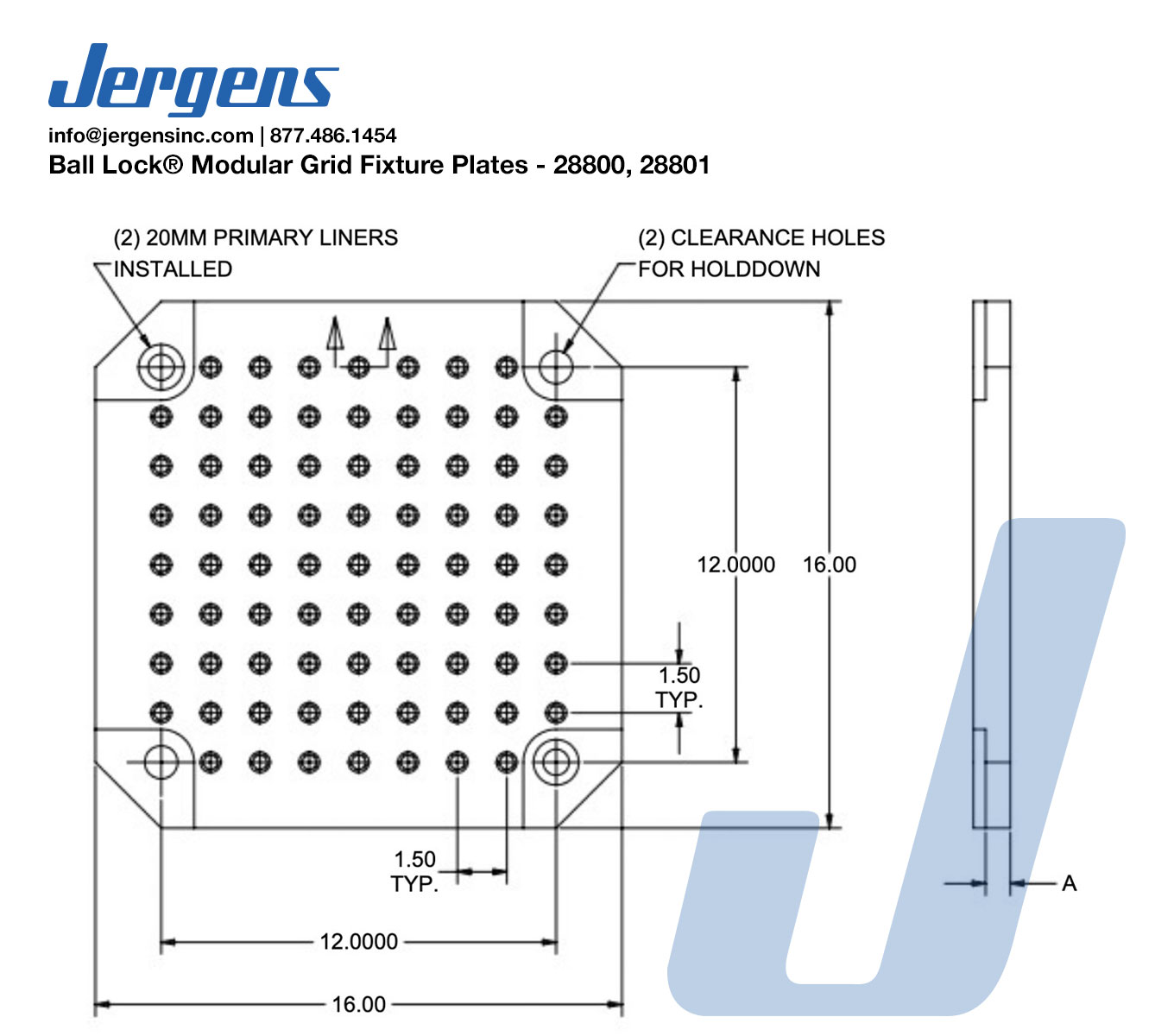 Line Art Ball Lock® Modular Grid Fixture Plates Inch