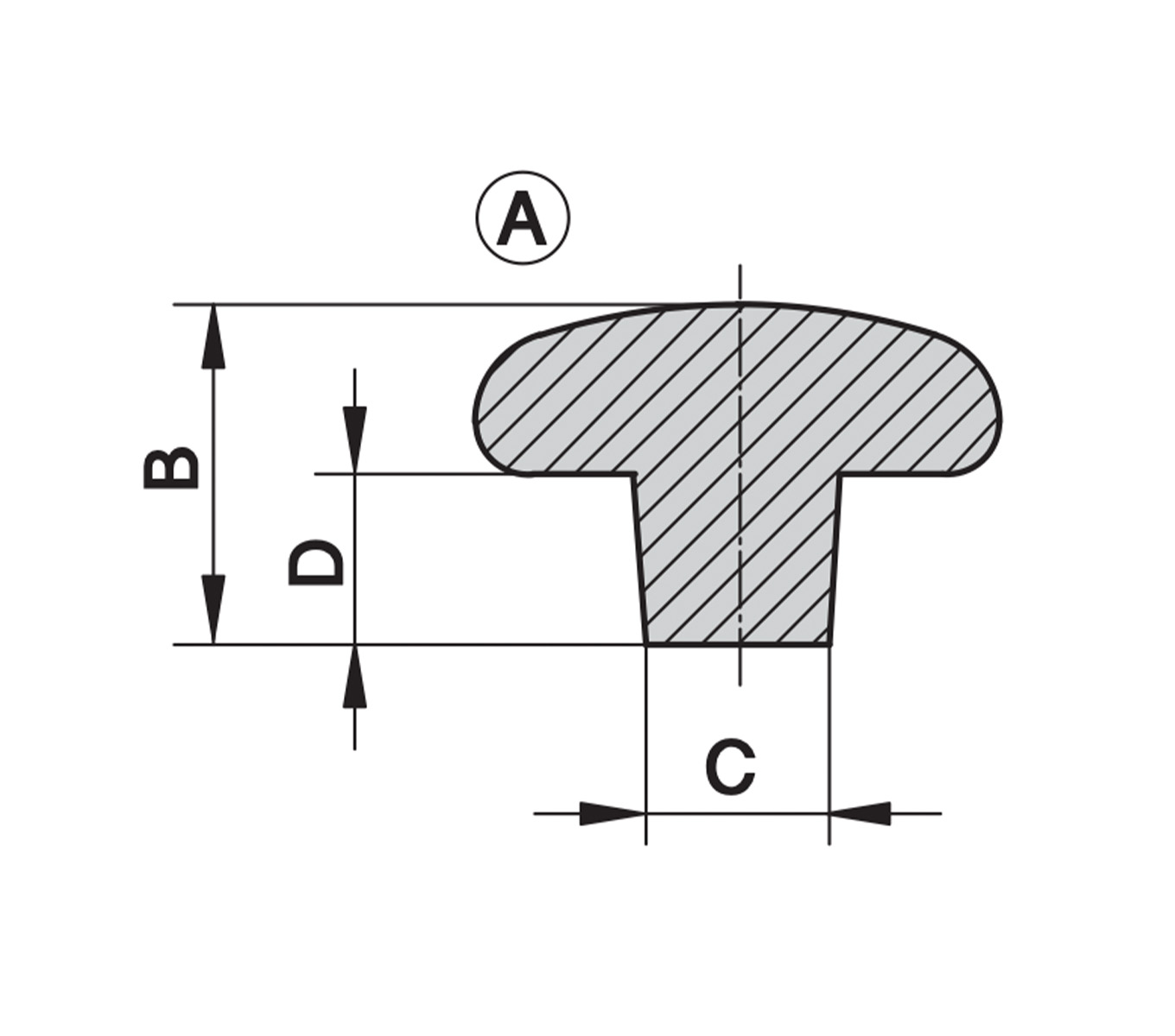 Aluminum Palm Grips Style A Drawing