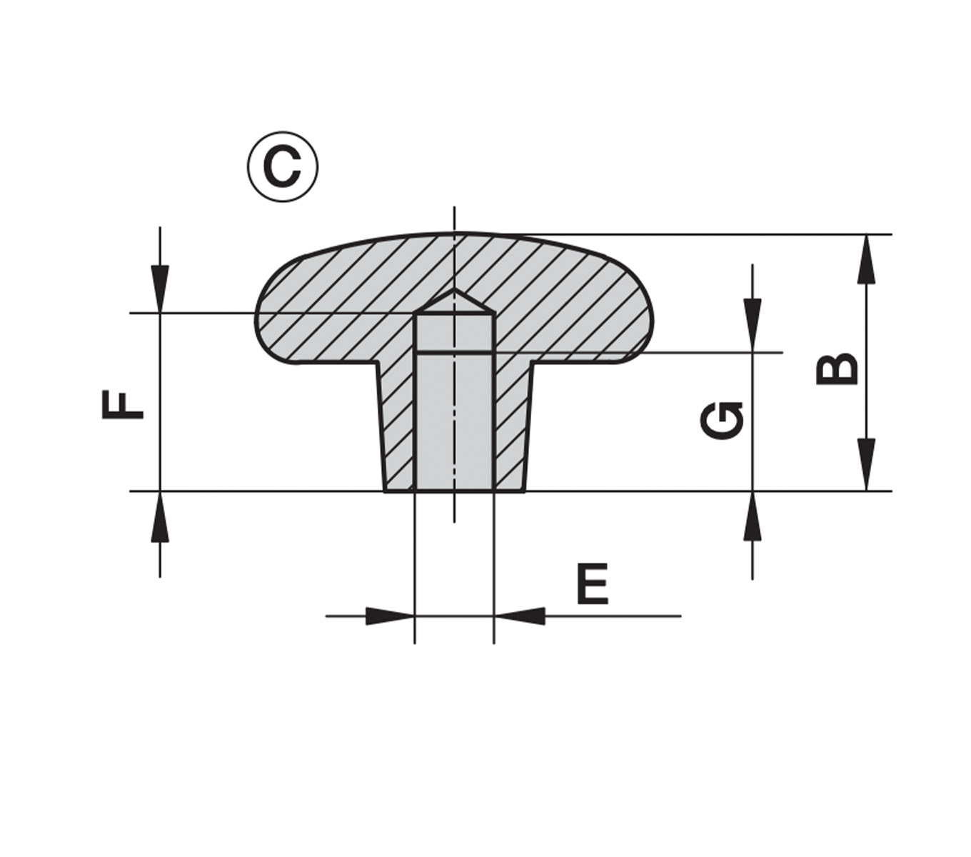 Aluminum Palm Grips Style C Drawing