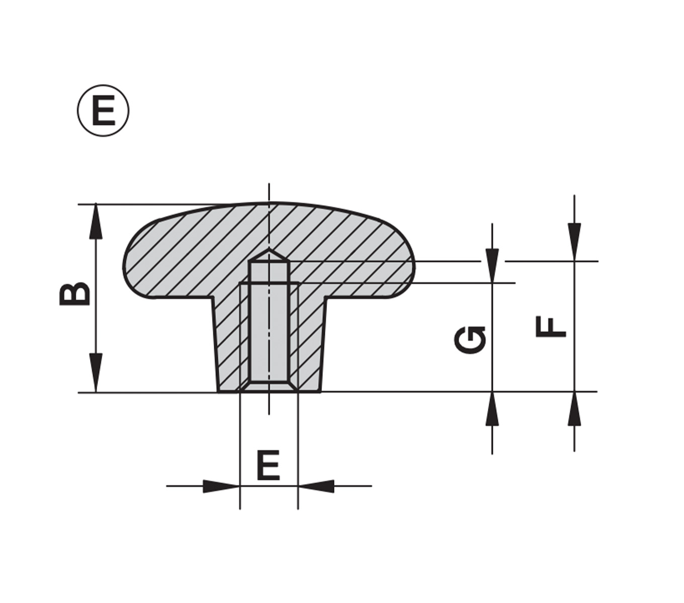 Aluminum Palm Grips Style E Drawing