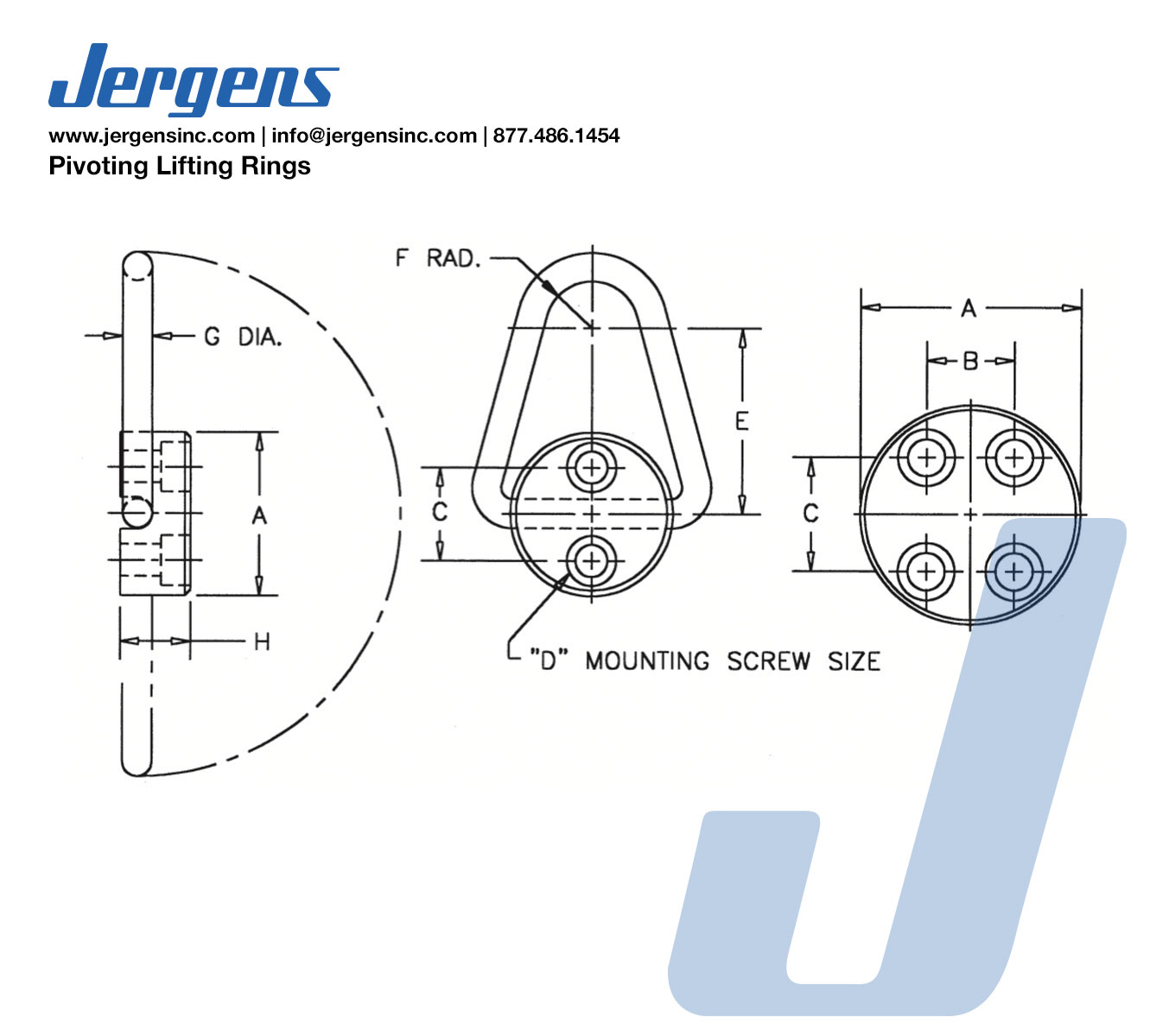 Line Art 47411 LIFT RING, PIVOTING, 5/16-18/M8