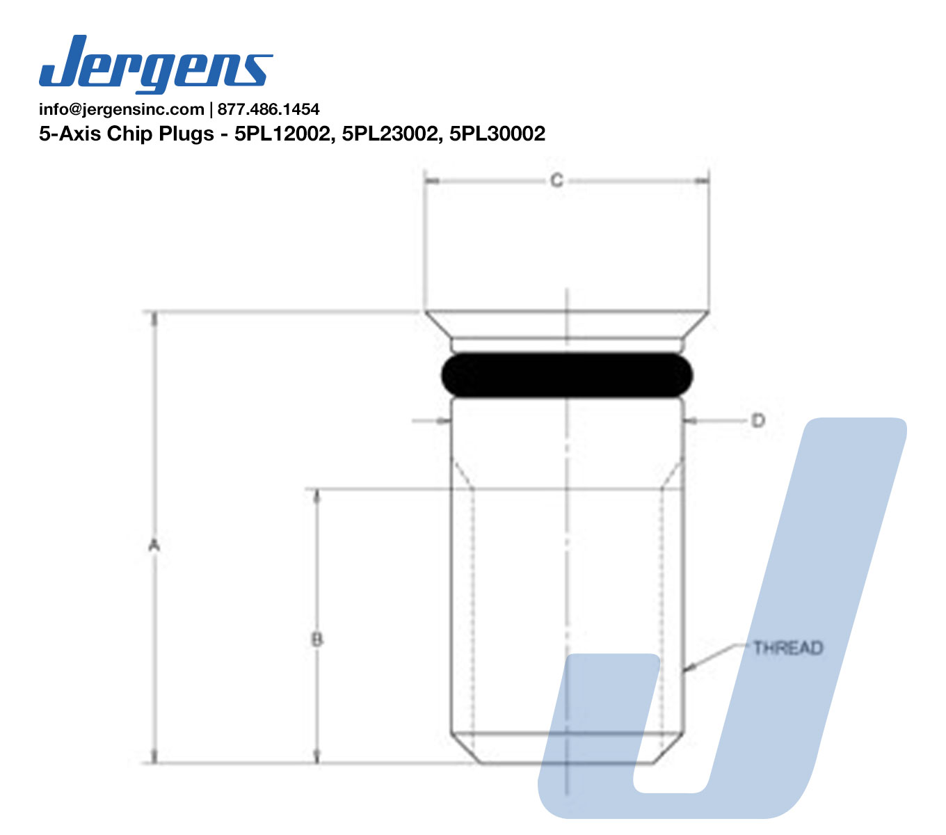 Line Art 5PL12002 CHIP PLUG, 12MM THD, BRASS WITH O-RING