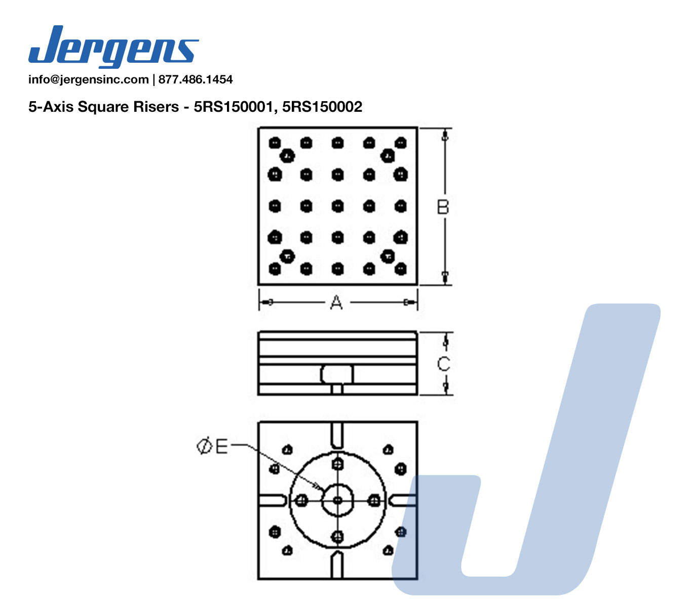 5-Axis Rectangular Risers Line Art