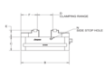 130mm 5-Axis Self-Centering Vise side view line art