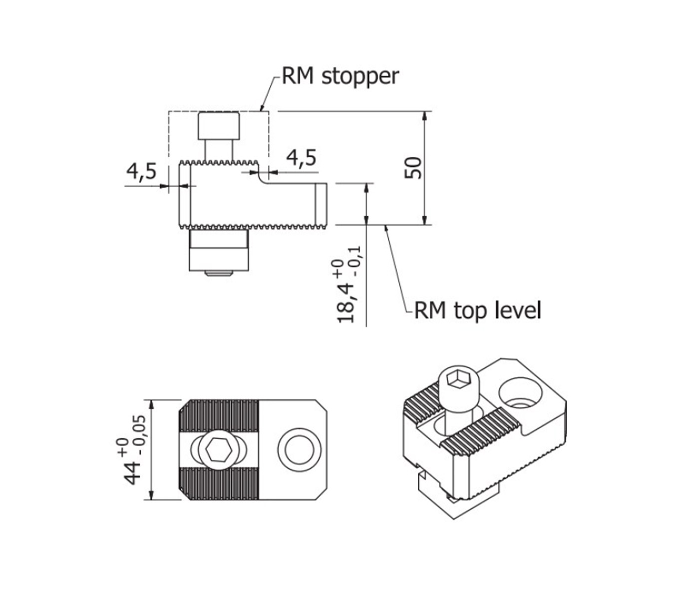 Line Art rmrs-28 RISER BLOCK FOR RM STOP, 28MM TALL